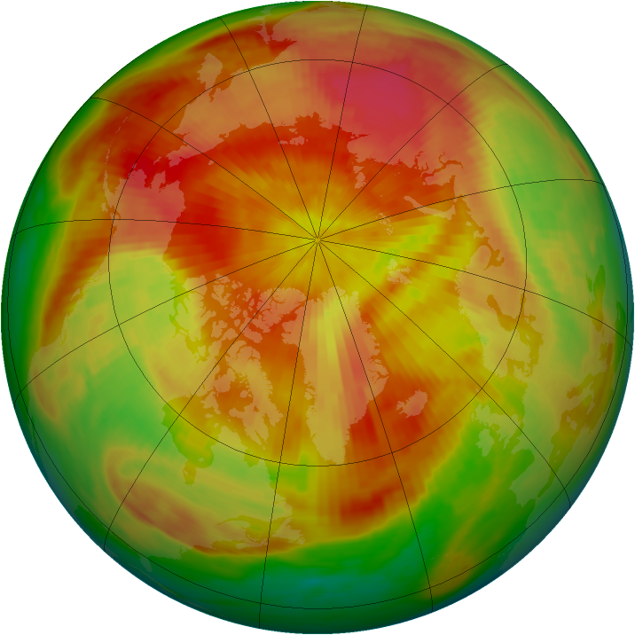 Arctic ozone map for 19 April 1984